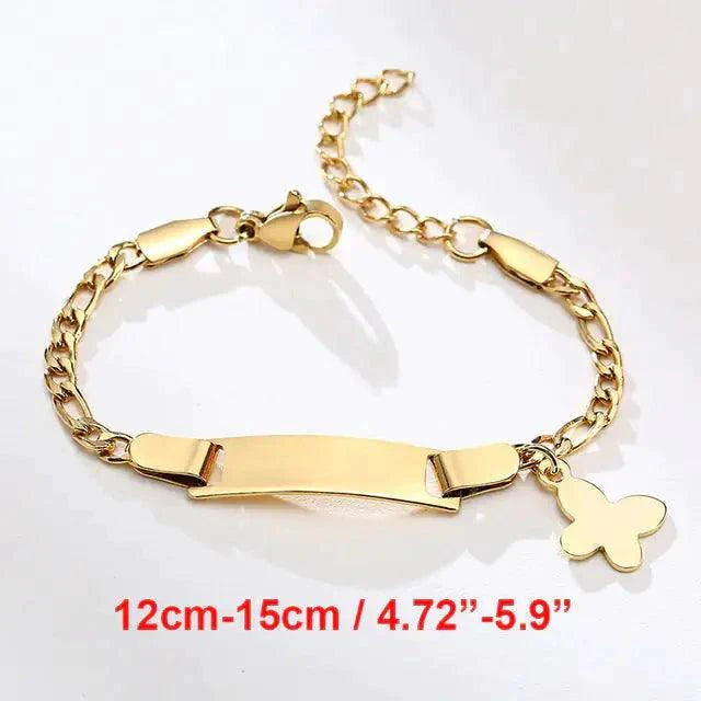 Bracelet en Charme Papillon Doré pour Enfants