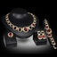 Gold Jewelry Set - 4-Piece Blue Gem Collection