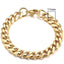 Pulsera Cubana de Acero Inoxidable Baño de Oro (3-11mm)