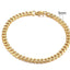 Pulsera Cubana de Acero Inoxidable Baño de Oro (3-11mm)