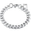 Pulsera Cubana de Acero Inoxidable Baño de Oro (3-11mm)
