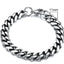 Pulsera Cubana de Acero Inoxidable Baño de Oro (3-11mm)