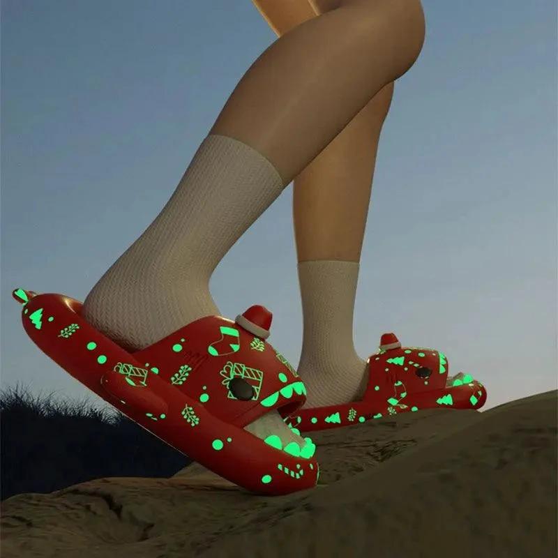 Chaussons Lumineux en Forme de Requin pour Couples - Confort Festif