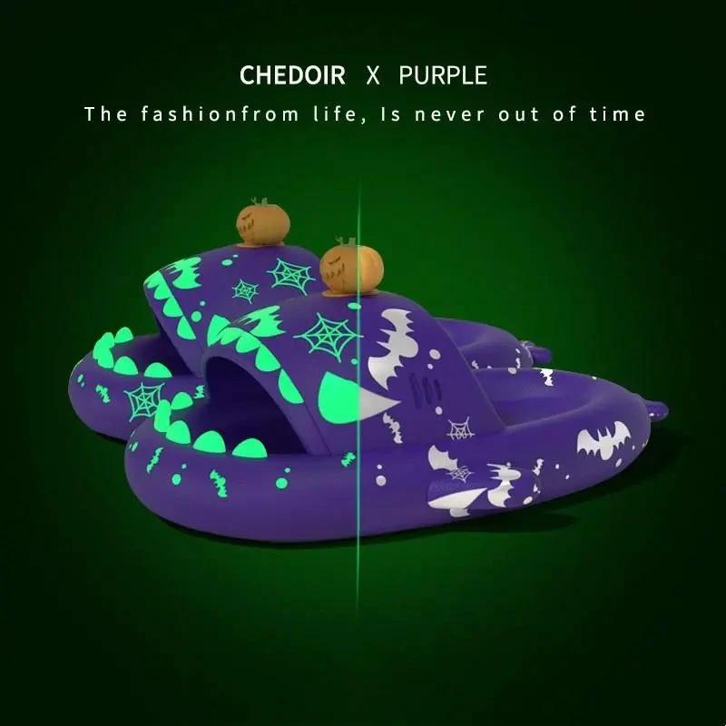 Chaussons Lumineux en Forme de Requin pour Couples - Confort Festif