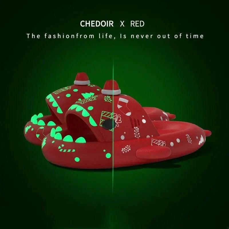 Chaussons Lumineux en Forme de Requin pour Couples - Confort Festif