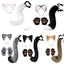 Ensemble de queue et d'oreilles de renard d'Halloween - Costume de cosplay avec gants de patte