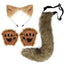 Ensemble de queue et d'oreilles de renard d'Halloween - Costume de cosplay avec gants de patte
