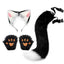 Ensemble de queue et d'oreilles de renard d'Halloween - Costume de cosplay avec gants de patte