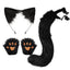 Ensemble de queue et d'oreilles de renard d'Halloween - Costume de cosplay avec gants de patte