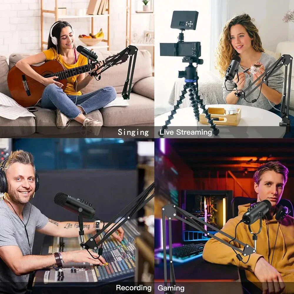 Haomuren USB Streaming Podcast Microphone Kit