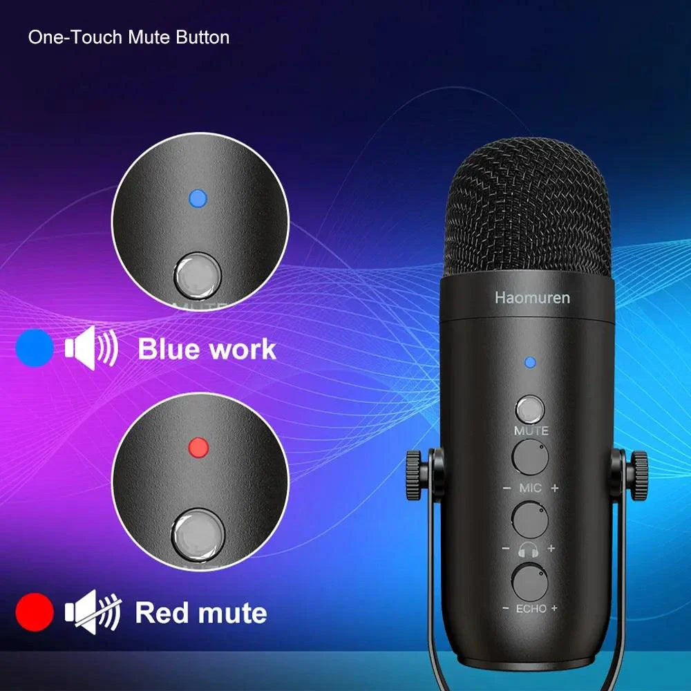 Haomuren USB Streaming Podcast Microphone Kit