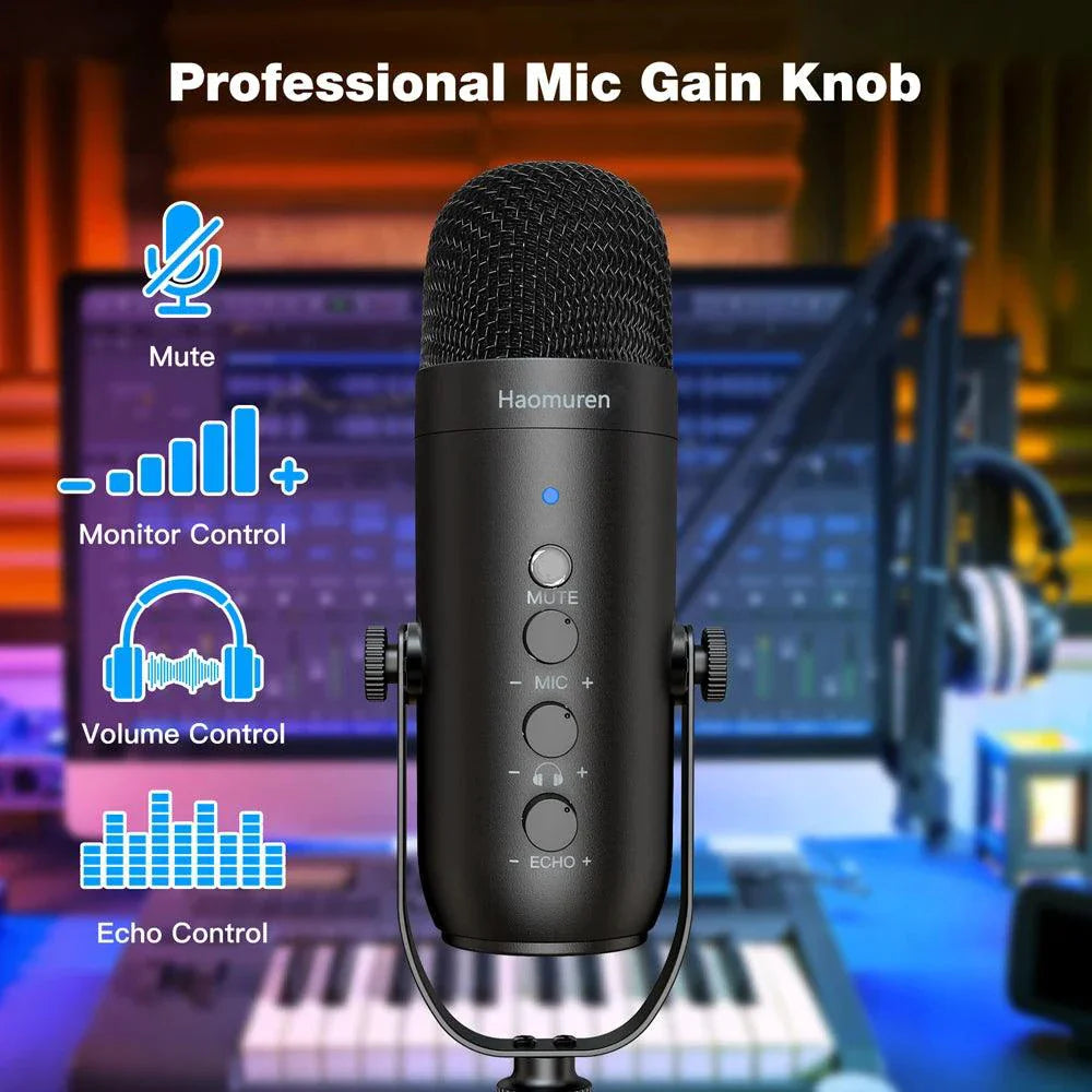 Haomuren USB Streaming Podcast Microphone Kit