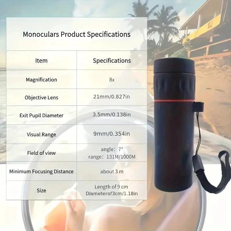HD Monocular Telescope 2000X25 - Compact & Portable