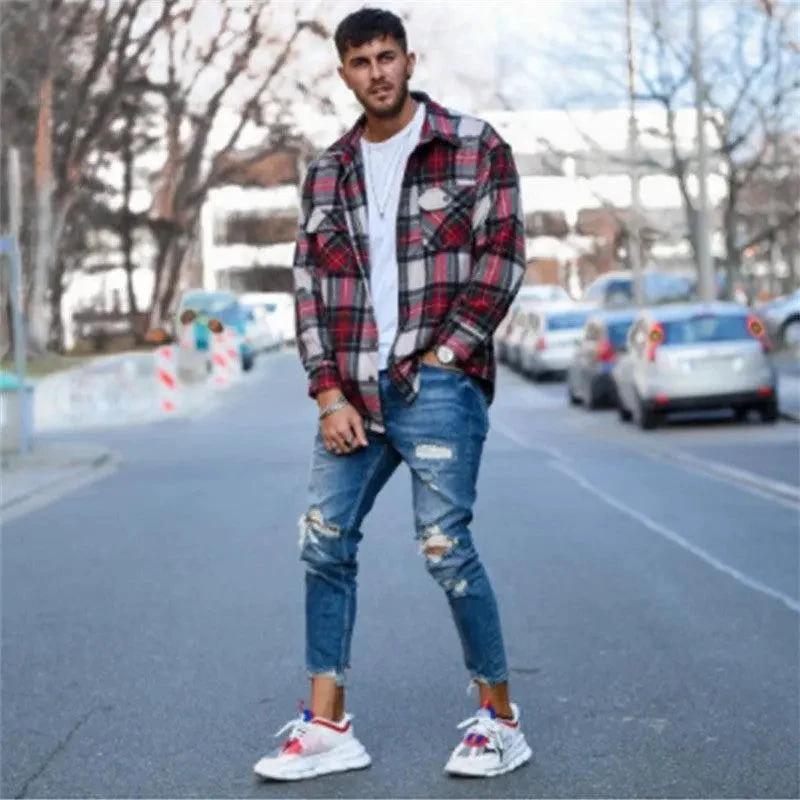 Jeans pour hommes Premium Hole pour un style sans effort