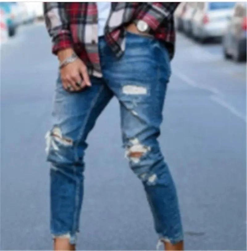 Jeans pour hommes Premium Hole pour un style sans effort