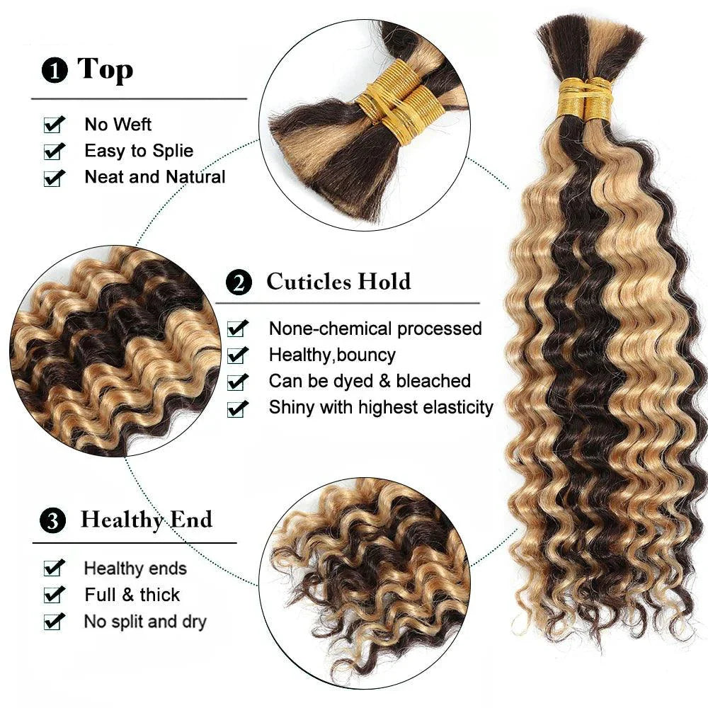 Ensemble de tresses en cheveux humains de 20" - Mèches profondes P4/27