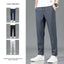 Ice Silk Men's Summer Pants - Black Gray Business Casual