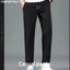 Ice Silk Men's Summer Pants - Black Gray Business Casual