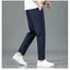 Ice Silk Men's Summer Pants - Black Gray Business Casual