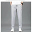 Ice Silk Men's Summer Pants - Black Gray Business Casual