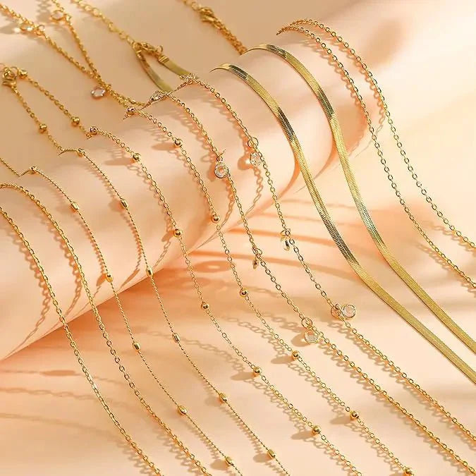 8-Piece 18K Gold Plated Adjustable Waist Chain Set