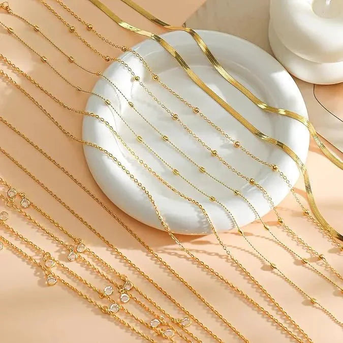 8-Piece 18K Gold Plated Adjustable Waist Chain Set