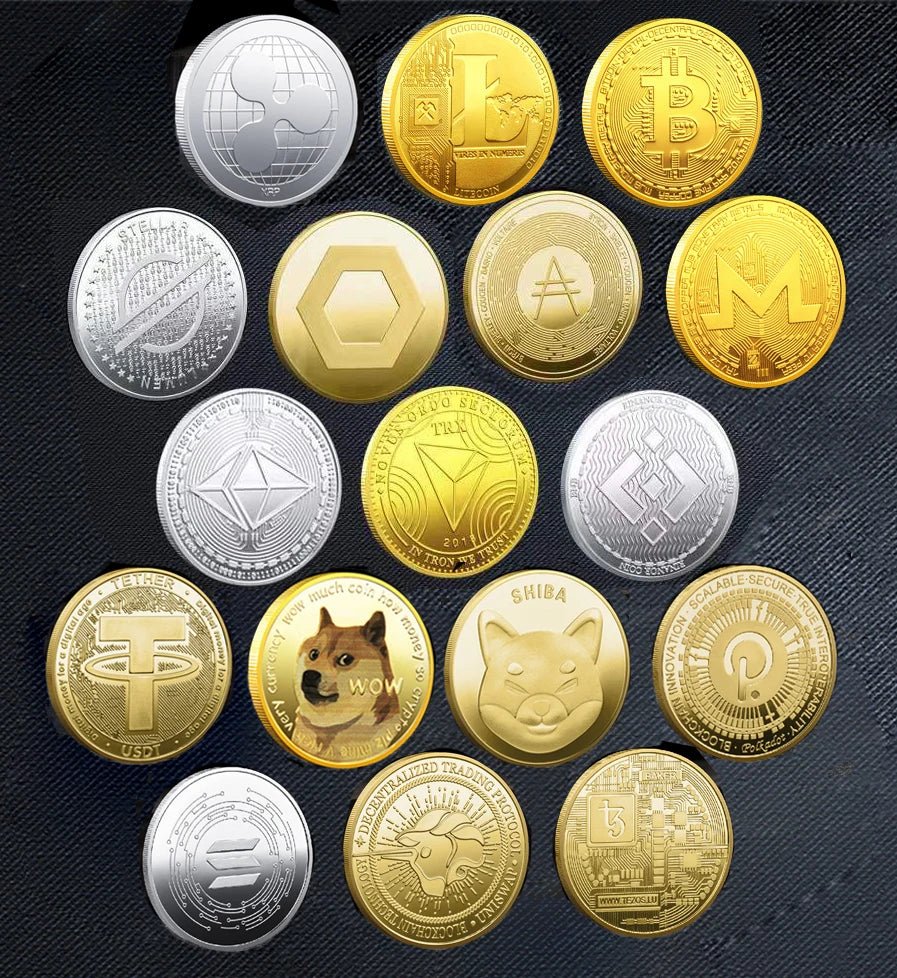 Premium Collectible Metal Cryptocurrency Coin Set