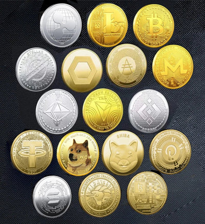 Premium Collectible Metal Cryptocurrency Coin Set