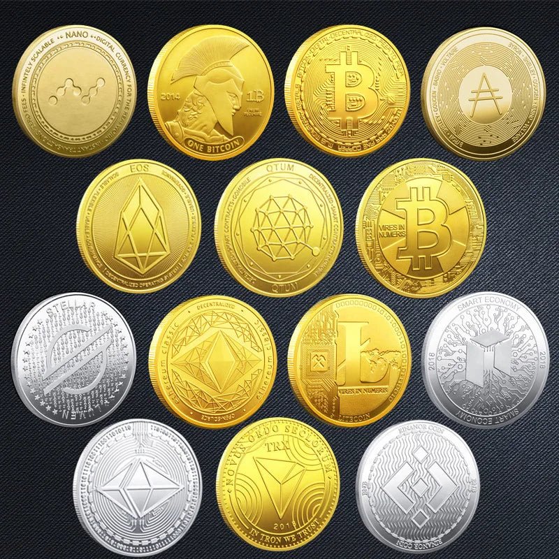 Premium Collectible Metal Cryptocurrency Coin Set
