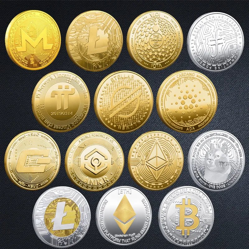 Premium Collectible Metal Cryptocurrency Coin Set