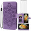 Coque portefeuille en cuir Bohefo pour Galaxy S21 Ultra - Violet