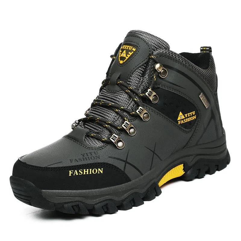 Bottes en cuir imperméables d'hiver pour hommes de qualité supérieure pour activités en plein air