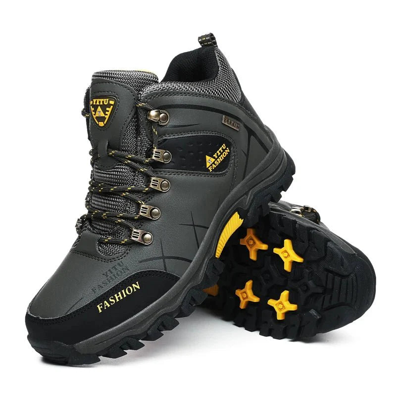 Bottes en cuir imperméables d'hiver pour hommes de qualité supérieure pour activités en plein air