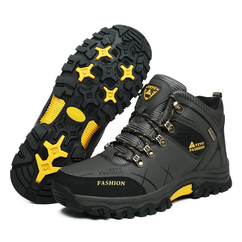 Bottes en cuir imperméables d'hiver pour hommes de qualité supérieure pour activités en plein air