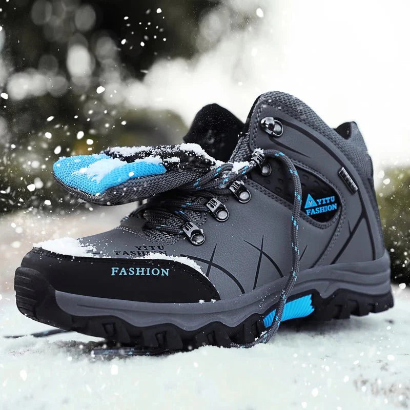 Bottes en cuir imperméables d'hiver pour hommes de qualité supérieure pour activités en plein air
