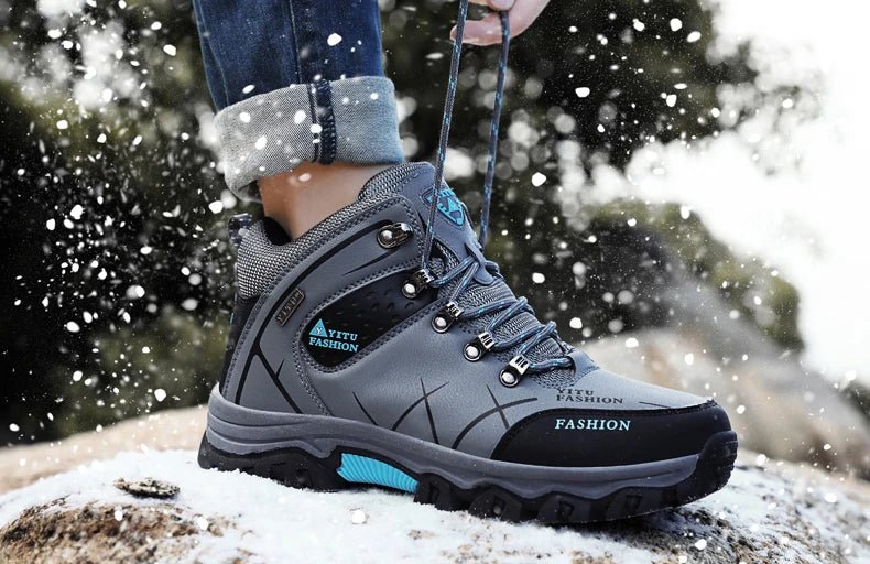 Bottes en cuir imperméables d'hiver pour hommes de qualité supérieure pour activités en plein air