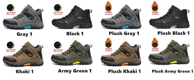 Bottes en cuir imperméables d'hiver pour hommes de qualité supérieure pour activités en plein air