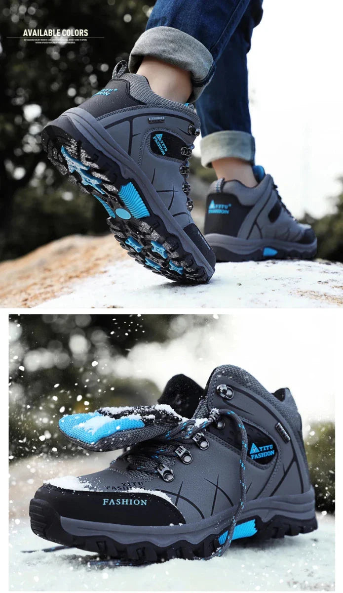 Bottes en cuir imperméables d'hiver pour hommes de qualité supérieure pour activités en plein air