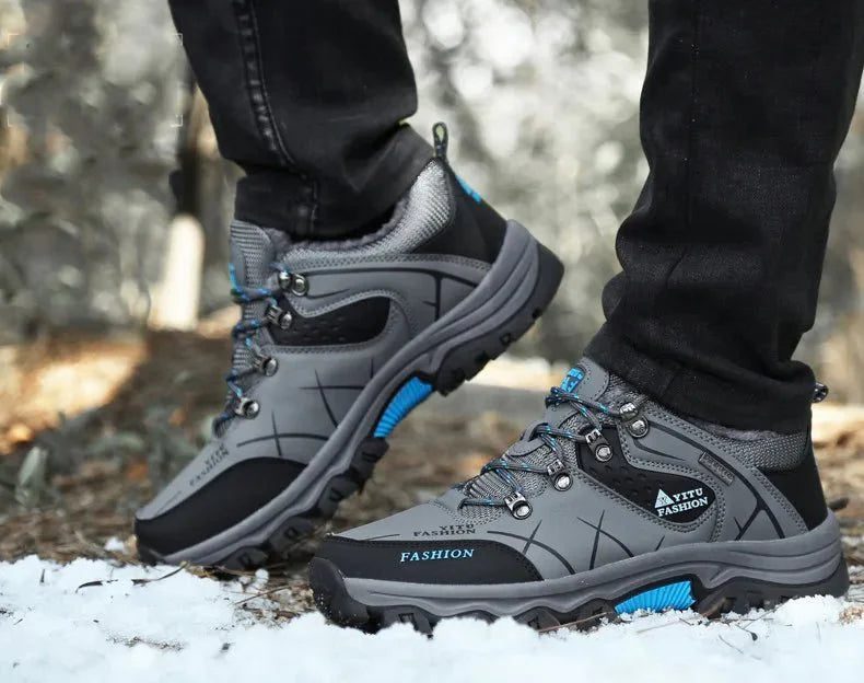 Bottes en cuir imperméables d'hiver pour hommes de qualité supérieure pour activités en plein air