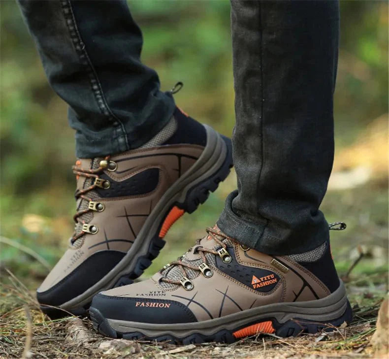 Bottes en cuir imperméables d'hiver pour hommes de qualité supérieure pour activités en plein air