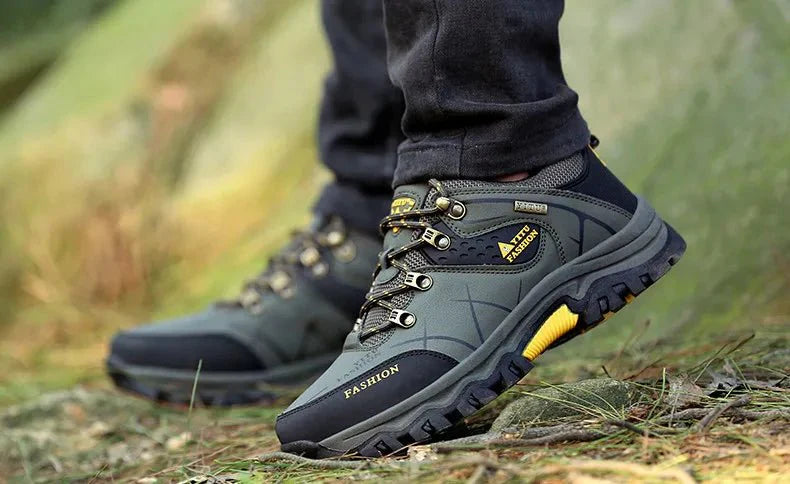 Bottes en cuir imperméables d'hiver pour hommes de qualité supérieure pour activités en plein air