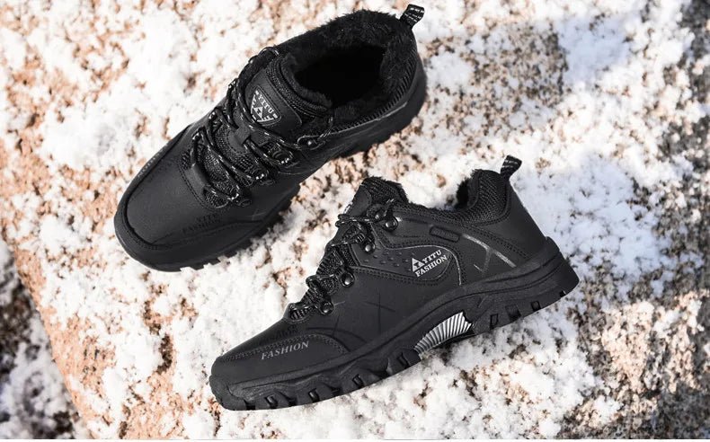 Bottes en cuir imperméables d'hiver pour hommes de qualité supérieure pour activités en plein air