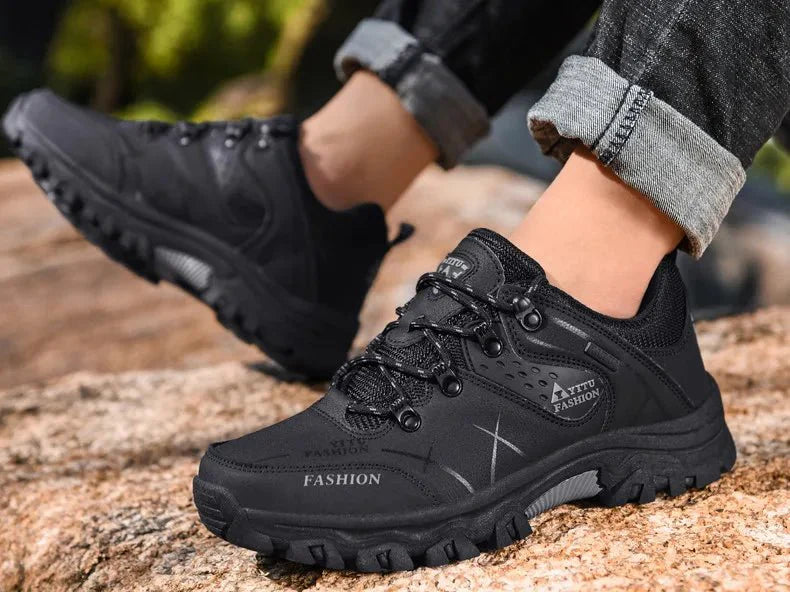 Bottes en cuir imperméables d'hiver pour hommes de qualité supérieure pour activités en plein air