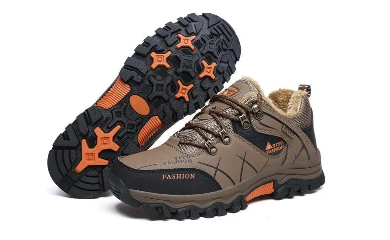 Bottes en cuir imperméables d'hiver pour hommes de qualité supérieure pour activités en plein air