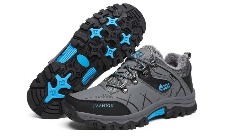 Bottes en cuir imperméables d'hiver pour hommes de qualité supérieure pour activités en plein air
