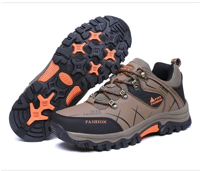 Bottes en cuir imperméables d'hiver pour hommes de qualité supérieure pour activités en plein air