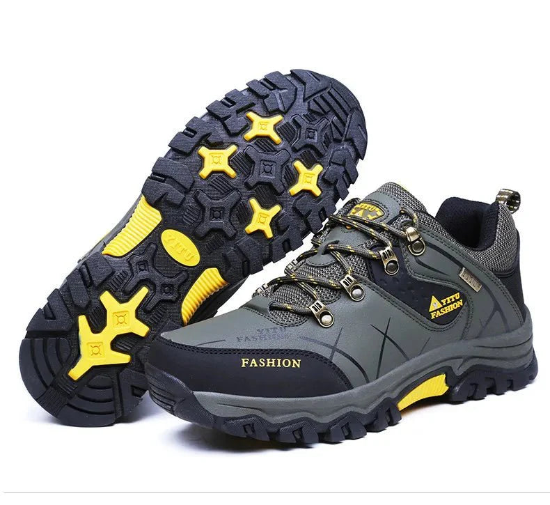 Bottes en cuir imperméables d'hiver pour hommes de qualité supérieure pour activités en plein air