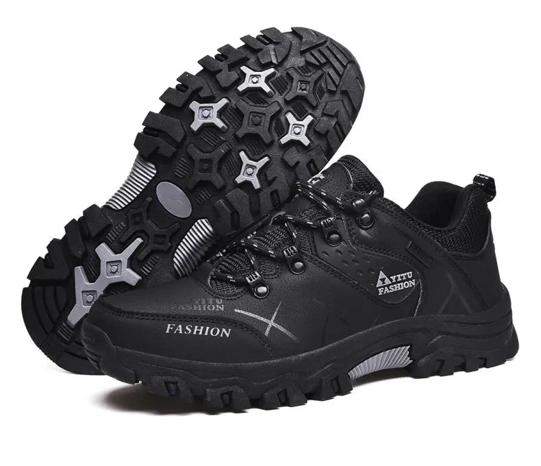 Bottes en cuir imperméables d'hiver pour hommes de qualité supérieure pour activités en plein air