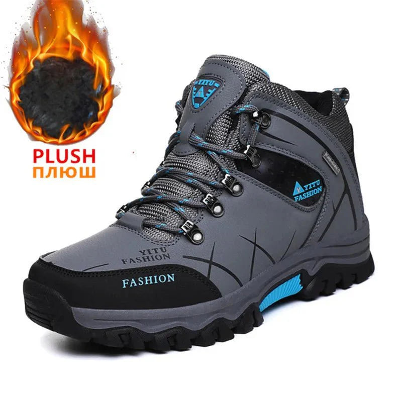 Bottes en cuir imperméables d'hiver pour hommes de qualité supérieure pour activités en plein air