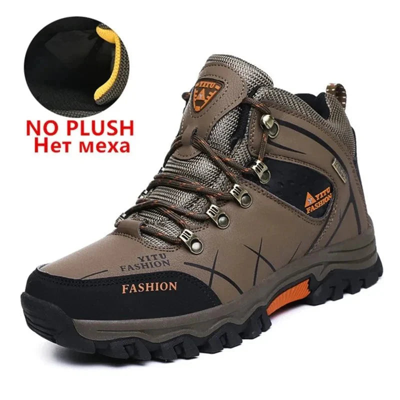 Bottes en cuir imperméables d'hiver pour hommes de qualité supérieure pour activités en plein air